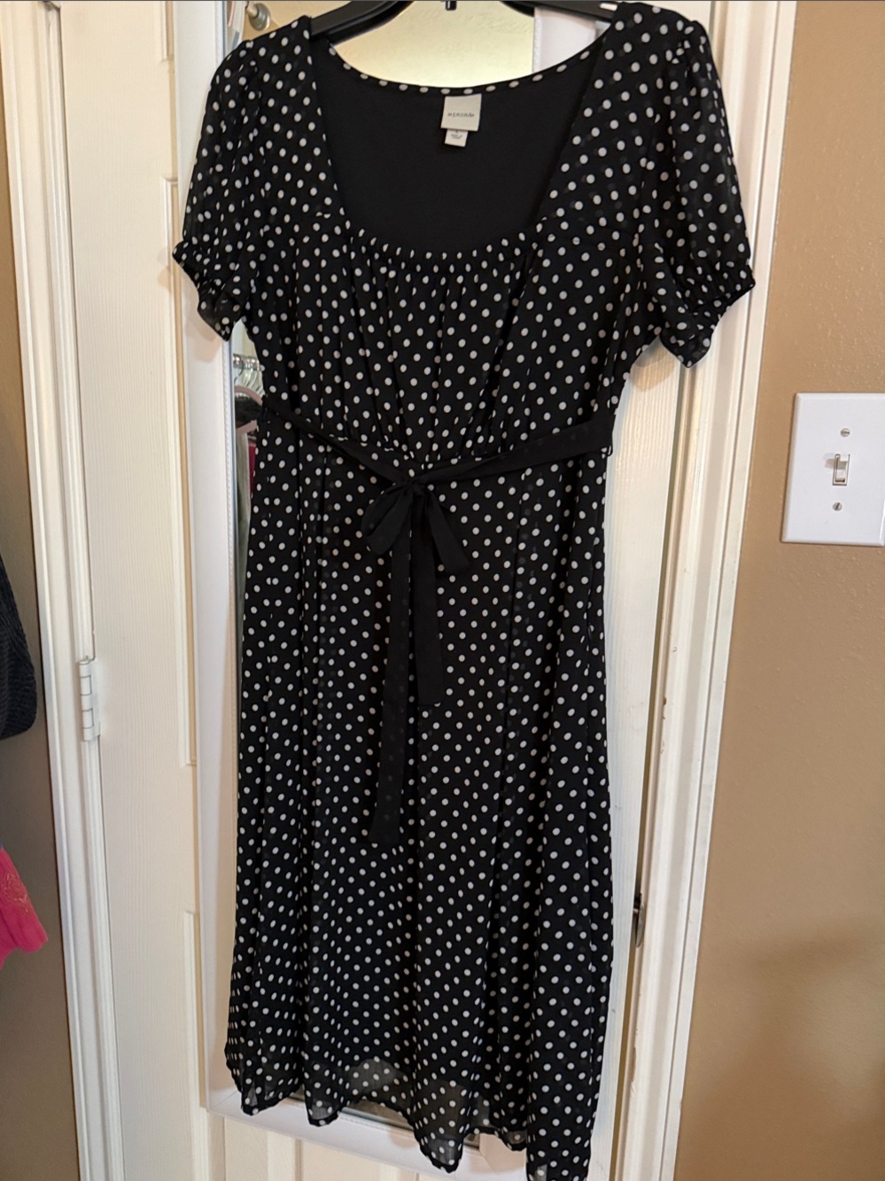 Merona Black and White Polka Dot Midi Dress